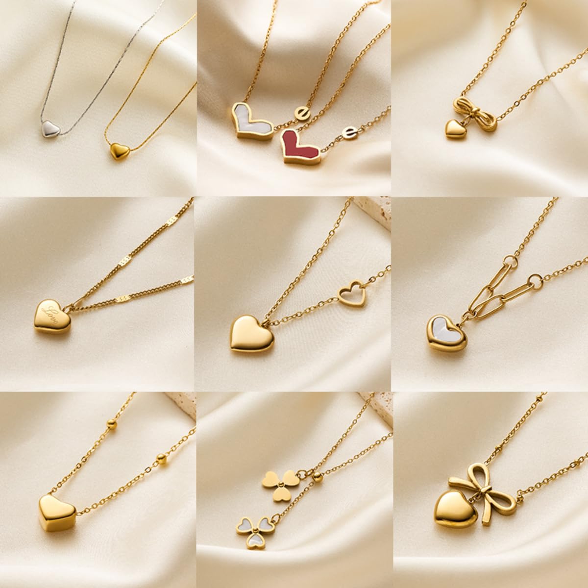 18k Gold Plated Heart Necklace for Women, Adjustable 18-20 Inch Love Heart Pendant Choker, Elegant Gift for Valentine's Day, Anniversary, Birthday for Her, Girlfriend, Wife (Romantic Diamond-accented)