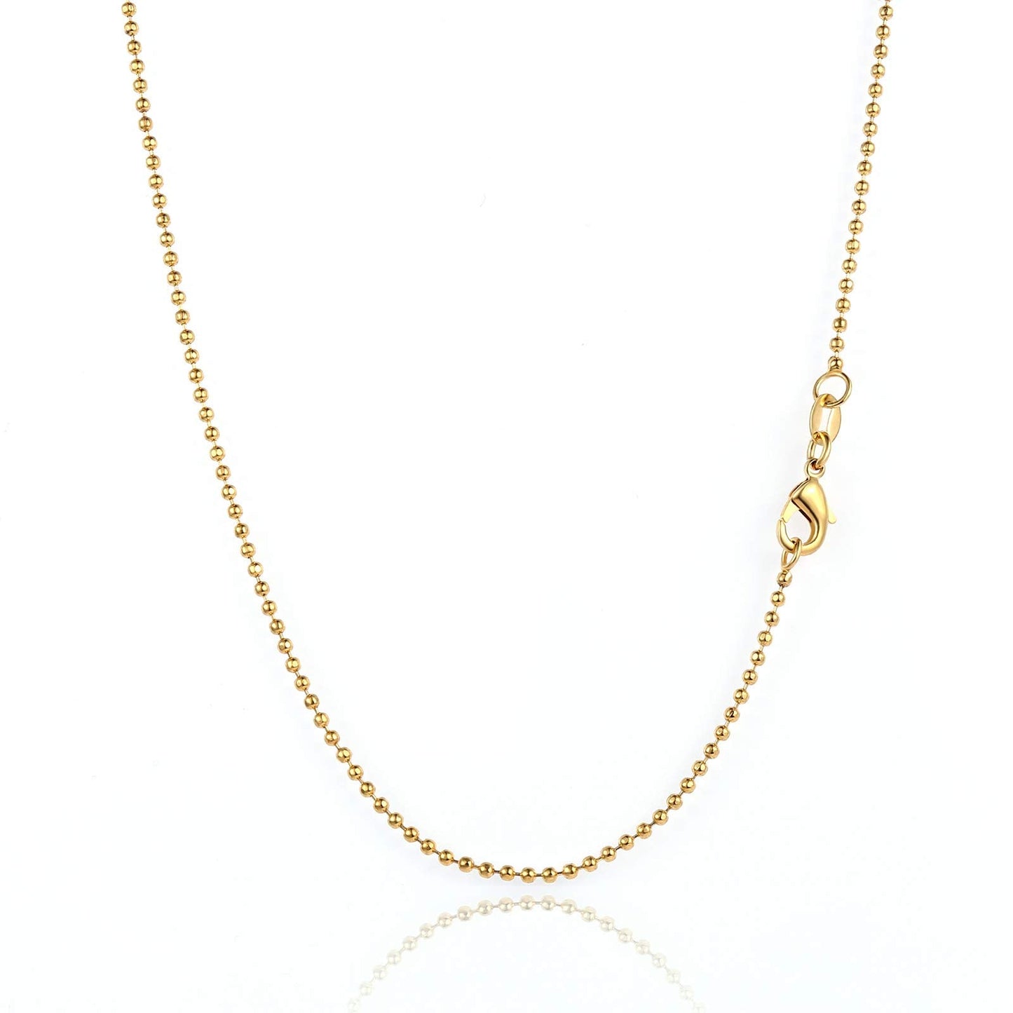 MAIKERDER Dainty Ball Chain Necklace for Women, 18K Gold Plated Thin Bead Chain Necklace Delicate Simple Thin Gold Chain Necklaces for Women Non Tarnish 17.7 Inches