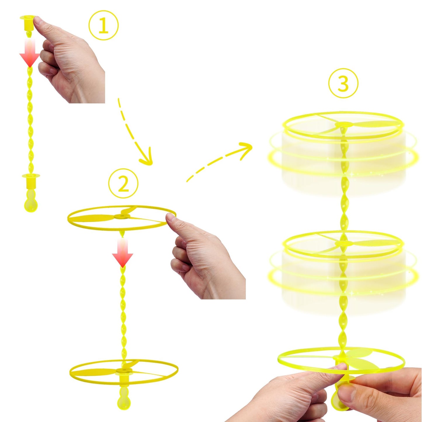 Sepco 50 Pcs Plastic Flying Helicopter Toy Set Flying Twist Disc with Launchers Spinning Bamboo Dragonfly Plastic Propeller for Kids Party Favors Gifts
