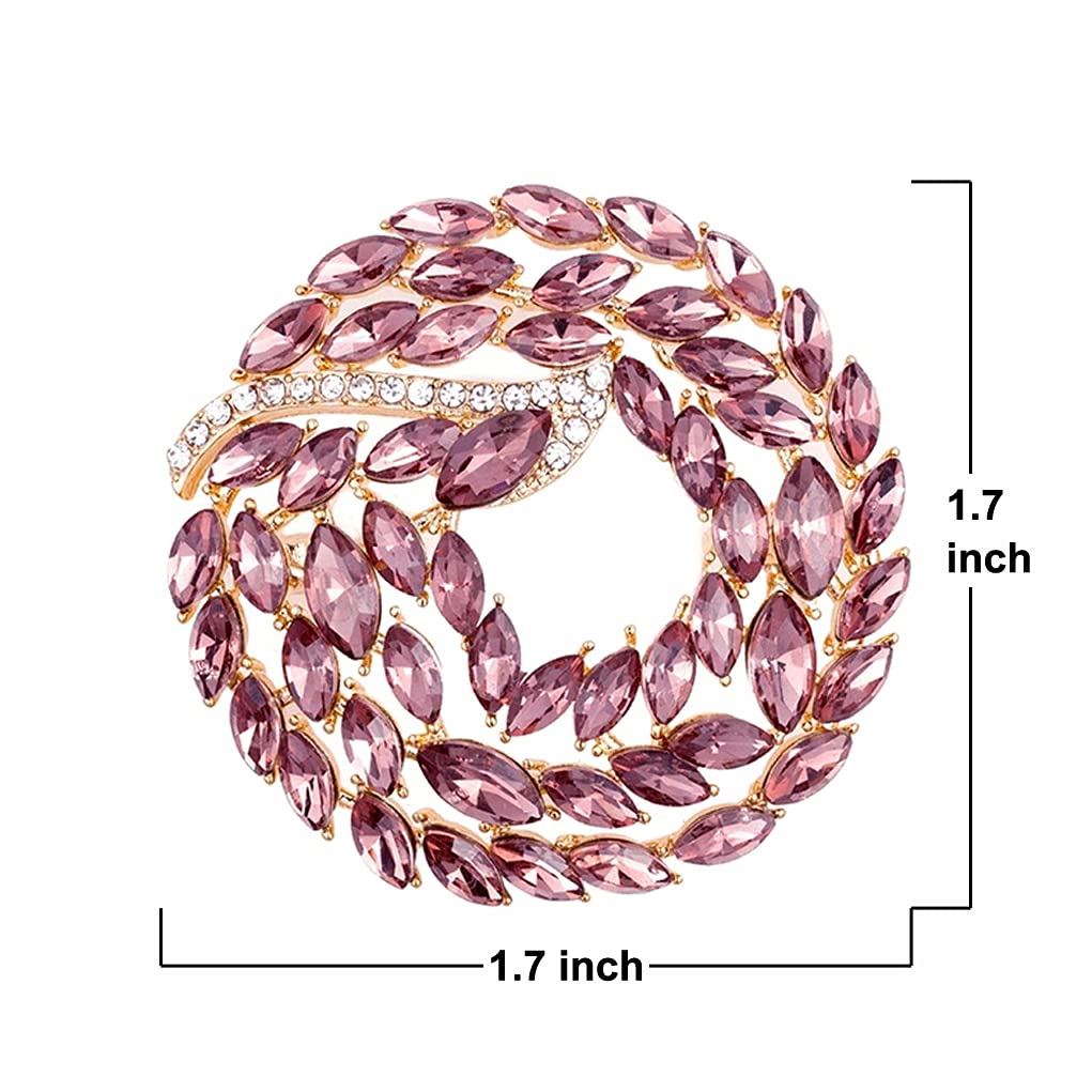 Women Brooch Pins Girls Fashion Purple Flower Gold Jewelry