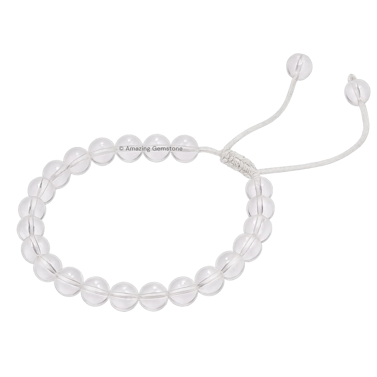 Amazing Gemstone Clear Quartz Bracelet, Gifts For Men & Women - Protection Healing Crystal Bracelet - 8mm Gemstone Beaded Adjustable Bracelet, Pulseras Para Hombres Mujer Stocking Stuffers