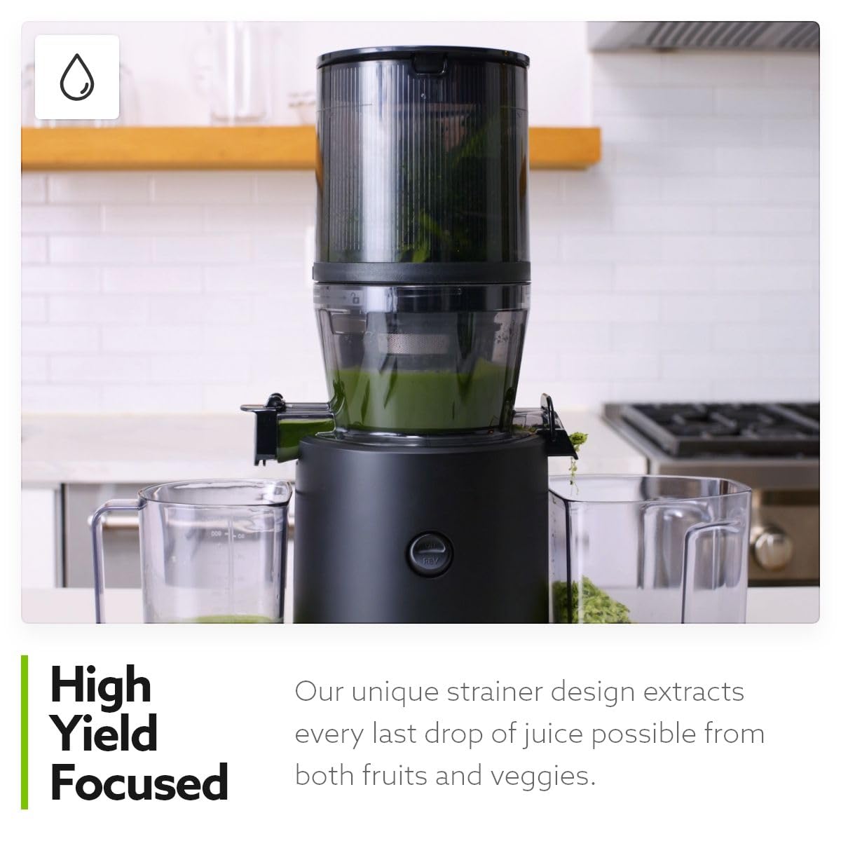 Hurom H320 Cold Press Juicer Machine, Easy to Clean Masticating Slow Juicer, Coarse Strainers, Self-Feeding, Hands Free, Family Size, Quiet Motor, Easy Assembly (Black)
