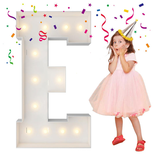 4FT Marquee Light Up Letters, Large Marquee Letters, Mosaic Balloon Frame Letters Big Letter For Engagement Wedding Decorations Birthday Party Backdrop Decor, Balloon Arch Kit Letter E
