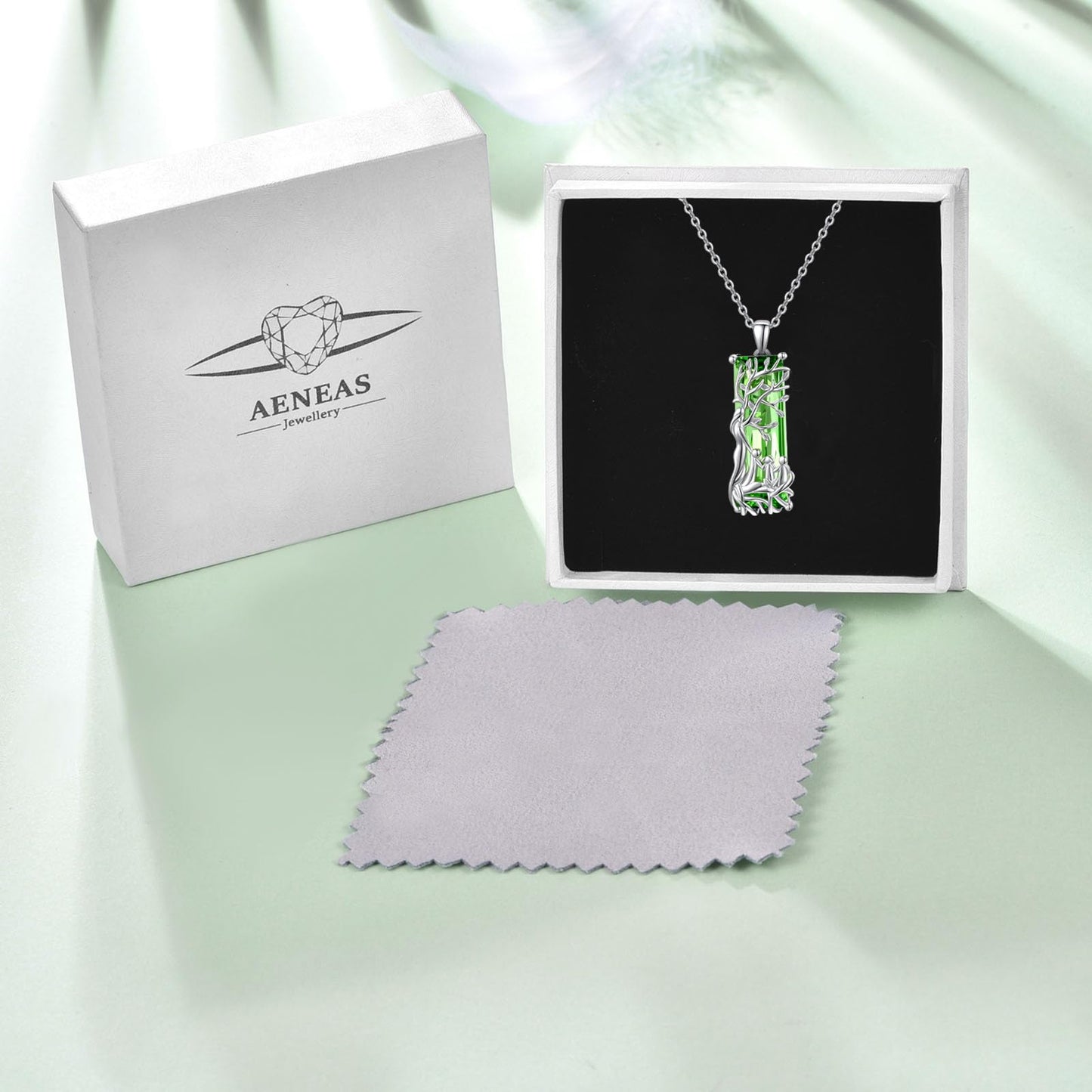 AENEAS Valentines Day Gifts for Women Her Tree of Life Necklaces for Women Sterling Silver Family Tree of Life Pendant Green Crystal Jewelry Christmas Gifts for Women Wife Grandma