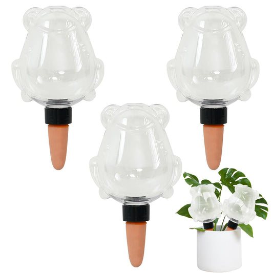 GEWOSI 3 Pack Plant Self Watering Globes Top Fill for Indoor Plastic Water Bulbs Slow Release Terracotta 13oz Self Watering Planter Insert Automatic Drip Irrigation Water Spikes Stakes Devices System