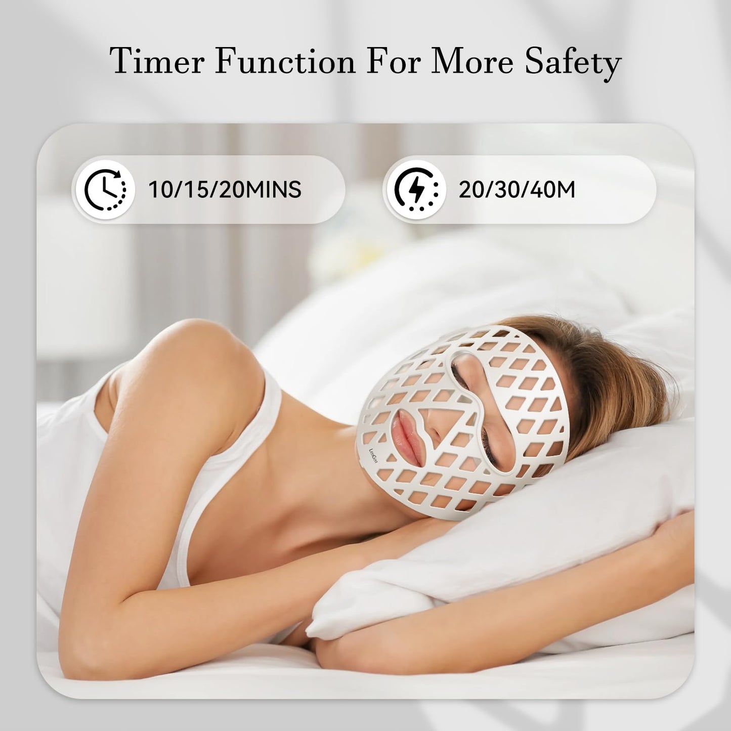 Led Face Mask Light Therapy, Lightweight Light Therapy Mask for Travel, Breathable, Comfortable Red Light Mask, Rechargeable & Multi-Wavelength Red Light Therapy Face for Home, Working, Travel