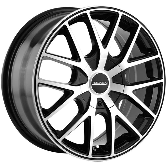 TR60 19x8.5, Bolt Pattern: 5x108/4.5, Offset: 40, BLACK/MACHINED FACE/BLACK RING, set of 1