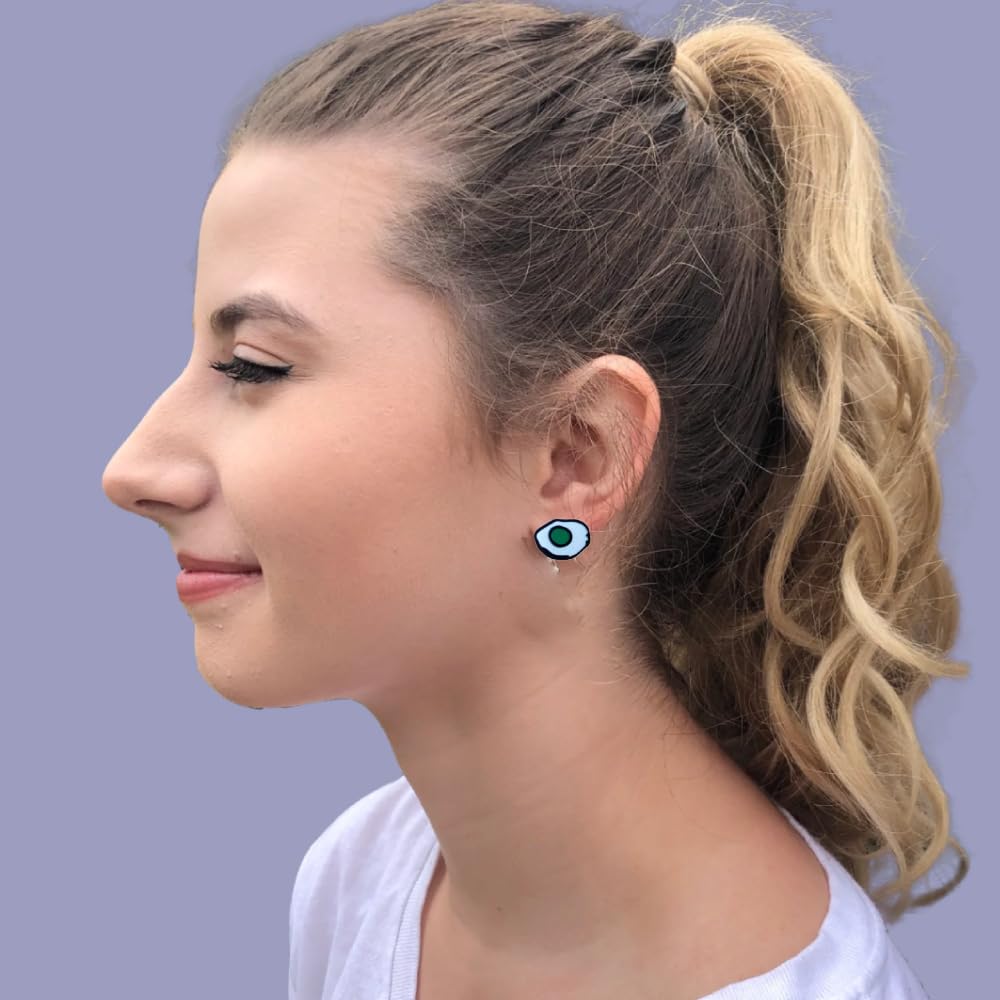 Cute Affordable Stud Earrings for Teachers! Green Eggs and Ham Themed Earrings for Teachers, Educators, Women and More. Super Cute Pair of Green Eggs and Ham Book Themed Earrings for Women. Seuss Style Earrings for Teachers. Great Pair of Fun Frizzle Earr