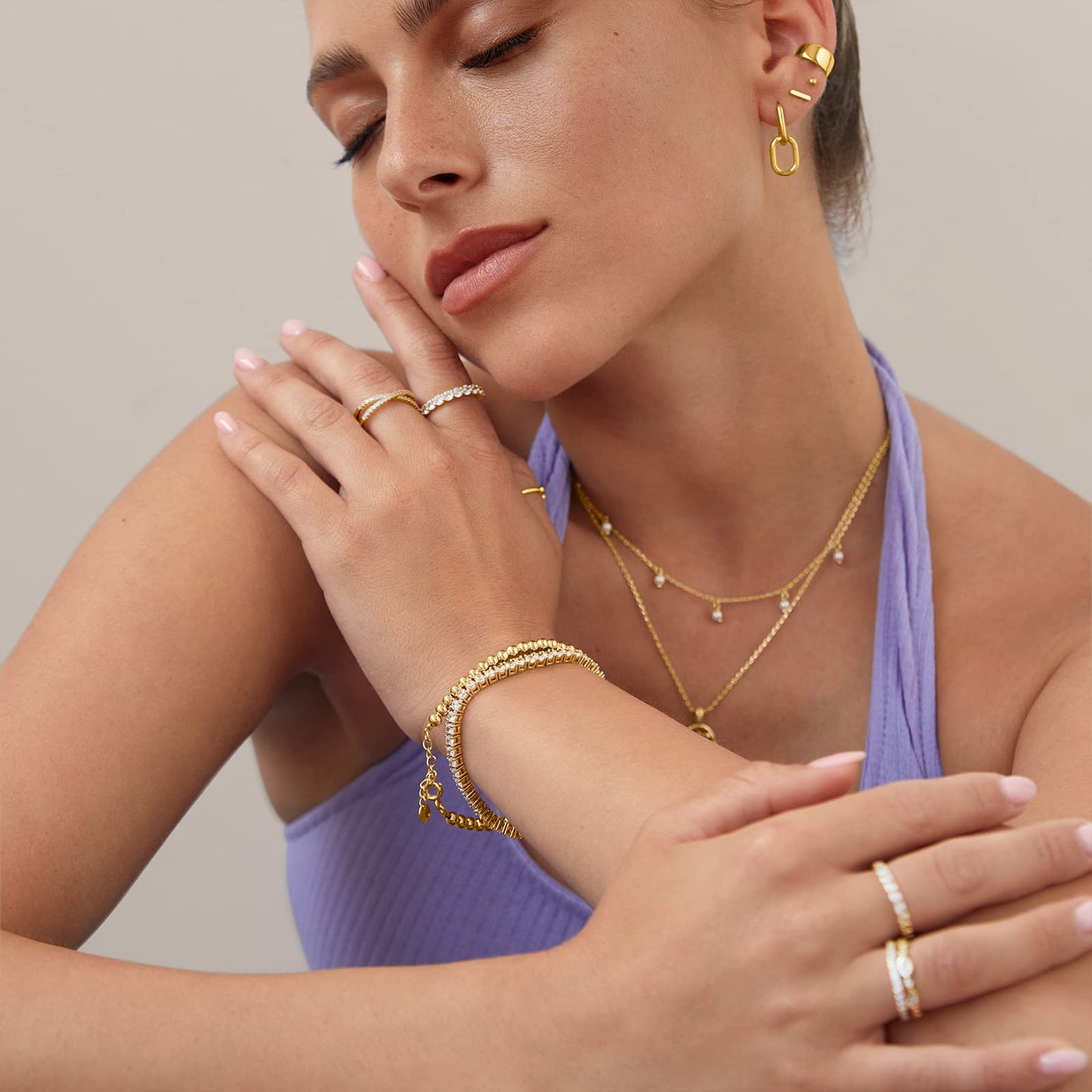 PAVOI 14K Rose Gold Convertible Link and Paperclip Chain Earrings - Drop Dangle for Women