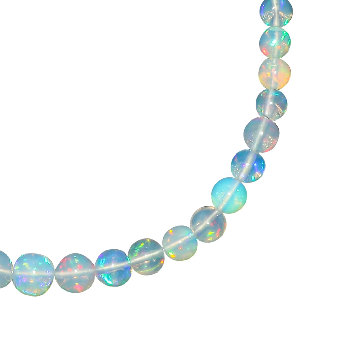 CRYSTALINES Natural Ethiopian Opal Crystal Beaded Bolo Bracelet, Handmade Gemstone Jewelry, Silver Adjustable Clasp, Chakra Healing Stone, October Birthstone, Bohemian Gift for Women (Size-10inch)