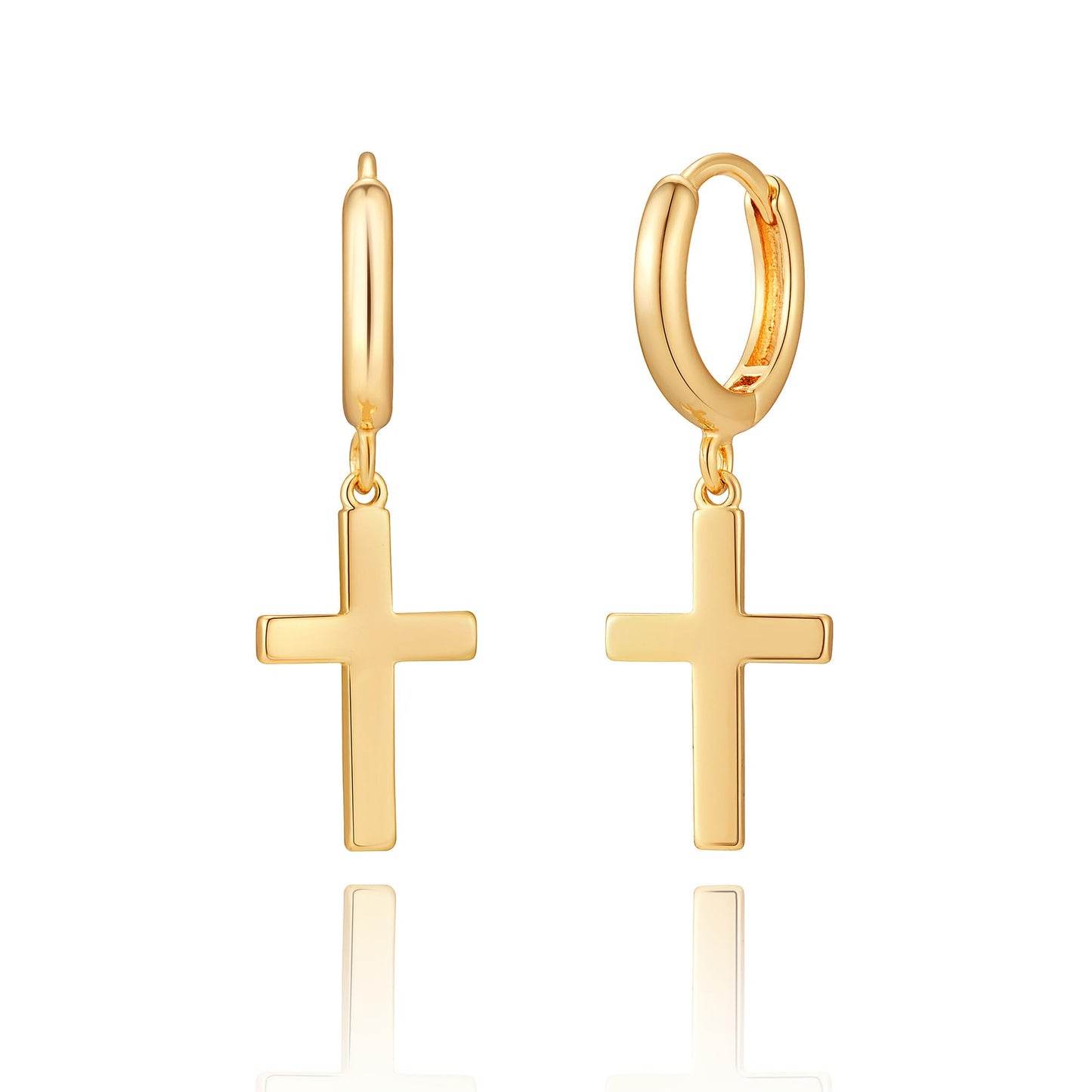 Gold Dangle Drop Hoop Earrings for Women Men Gold Plated Dainty Earrings Hypoallergenic Star Cross Huggie Hoops Jewelry for Everyday Wear