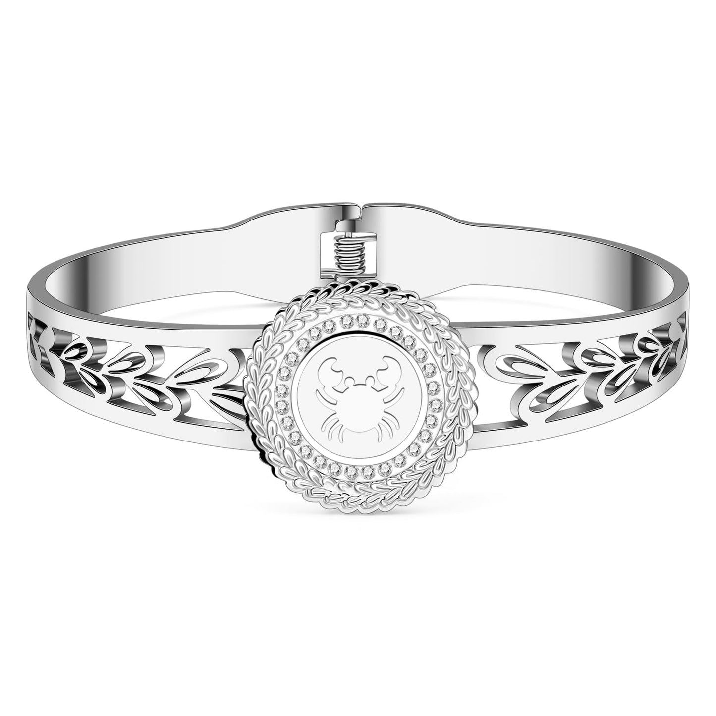 YAYAKO Stainless Steel Constellation Bracelets Bangle Zodiac Gifts for Women Birthday Gifts (Cancer)