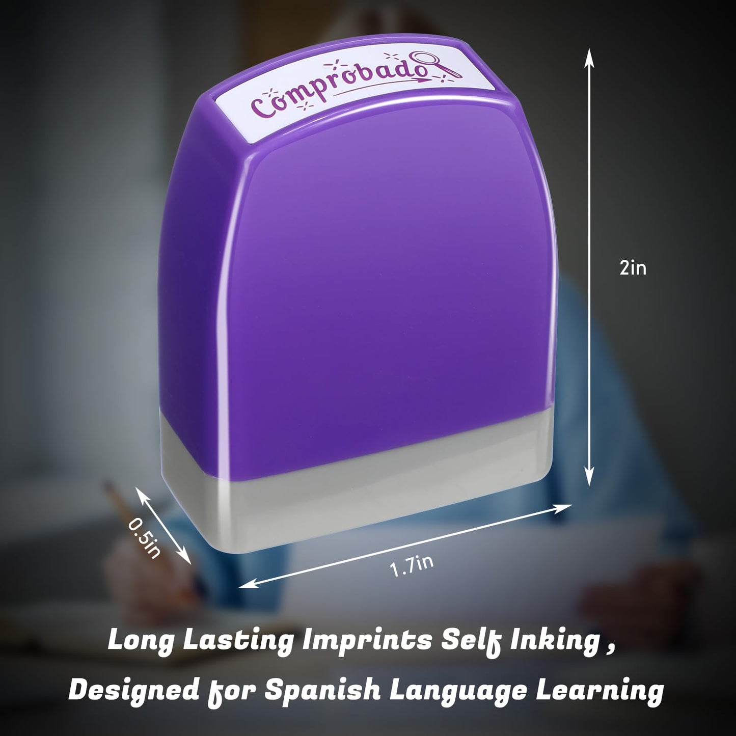Chivertion 8 Pcs Spanish Teacher Stamps for Classroom Self Inking Grading Stamps Gifts Motivation Teacher Stamp for School Elementary Kid Signature Homework Reward Supplies