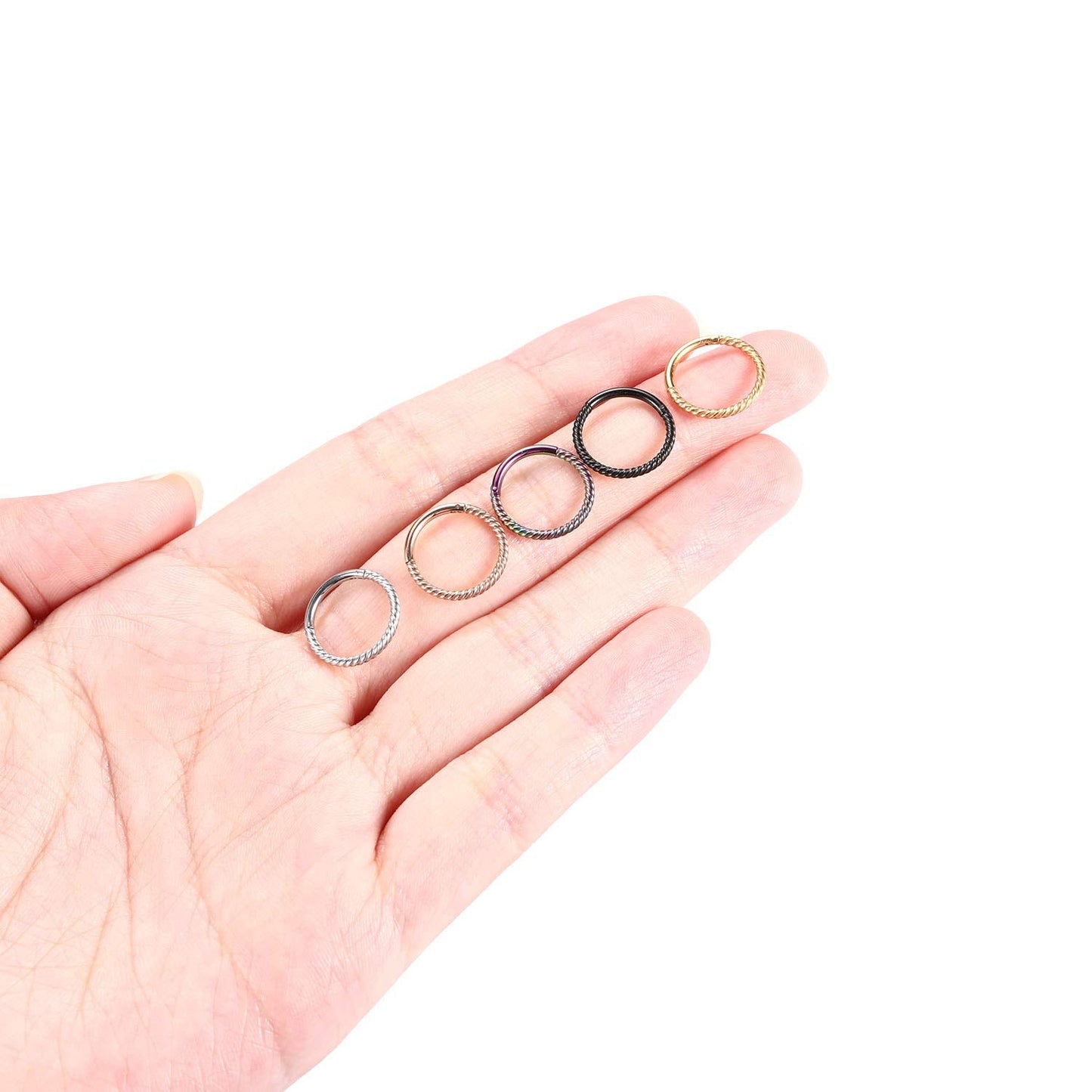 GAGABODY Nose Hoop Surgical Steel Seamless Septum Clicker Septum Ring 8mm Septum Jewelry Gold Nose Rings 18 Gauge Nose Ring Hoop 18g Cartilage Earring Lip Rings Helix Earrings Nose Piercing Jewelry