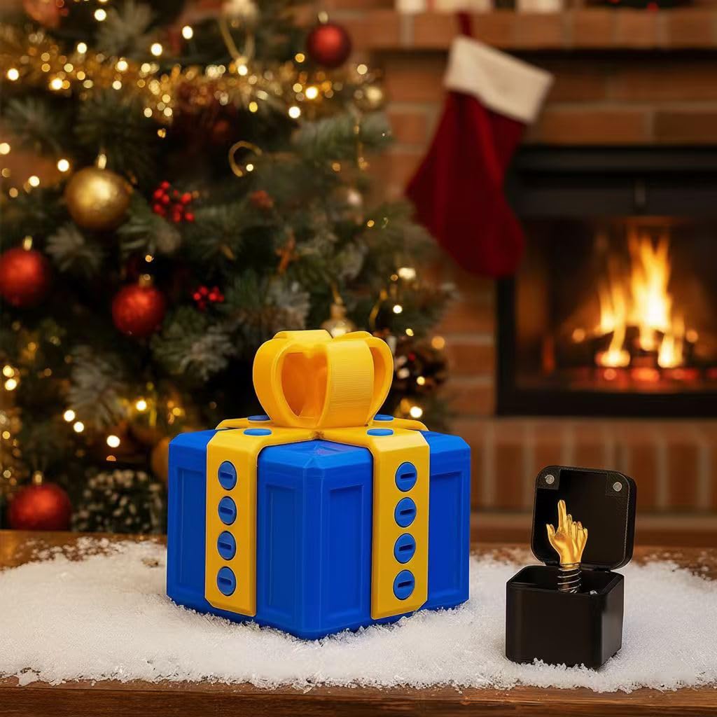 Shelprojsu Funny Valentines Day Gifts/Prank Box with Finger Gift Box/Surprise Box with Finger/Annoying 3D Printed Screw Gifts Boxes Ideal Gift for Lovers Birthday,Christmas,Halloween (Color/E)