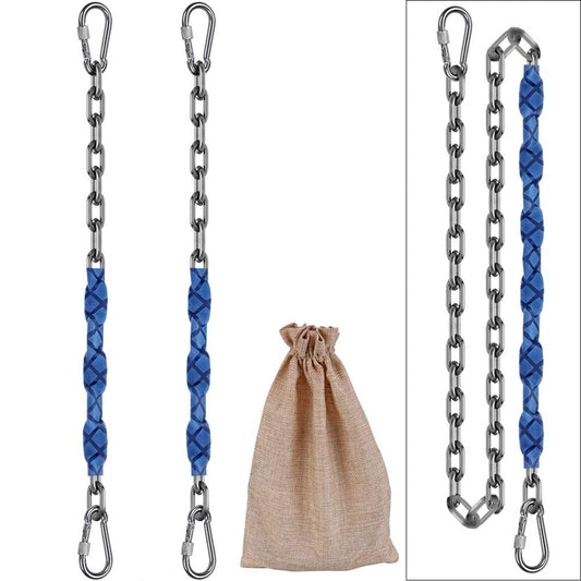 Dakzhou 84inch Stainless Steel 304 Permanent Rust Chain (2)+ 4 Free Quick Links, 1000LB Load Bearing, for Swing, Yoga, Hammock, sandbag Suspension.