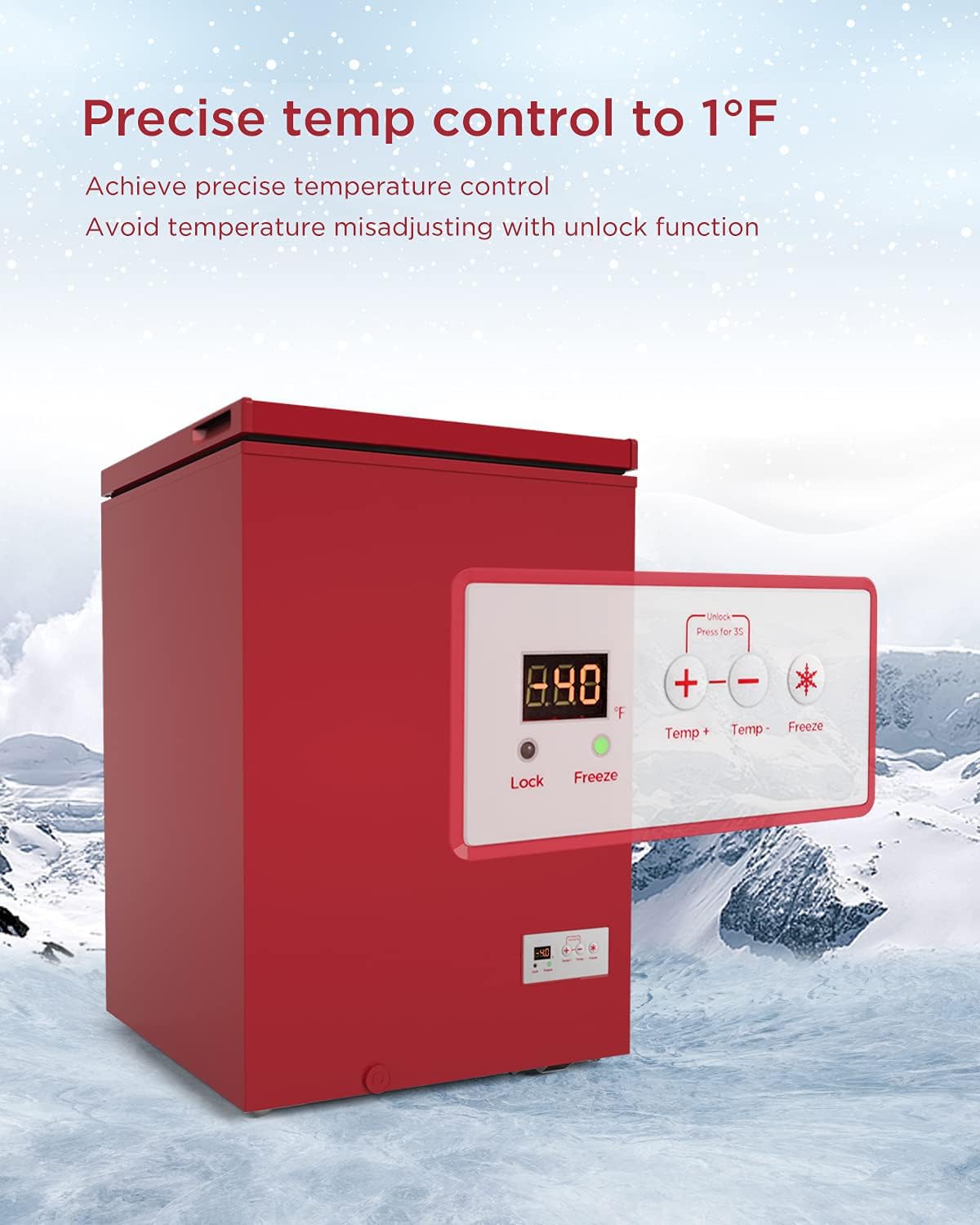 ADT Low temperature Chest Freezer 3.5 Cubic Feet Free-Standing Top Door Freezers 14℉ to -40℉