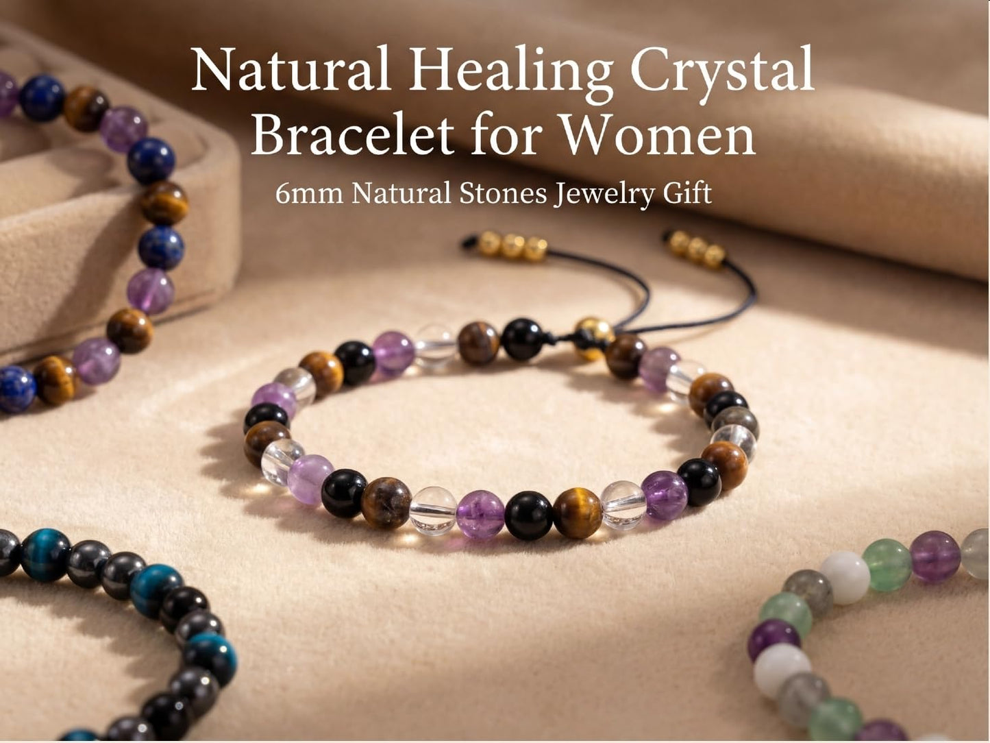 NUKAYAI Inspirational Gifts Bracelets for Women Healing Natural Stone Carnelian Citrine Black Tourmaline Bracelets Best Friend Bestie Birthday Mother Day Get Well Soon Gifts for Women Positive Vibes