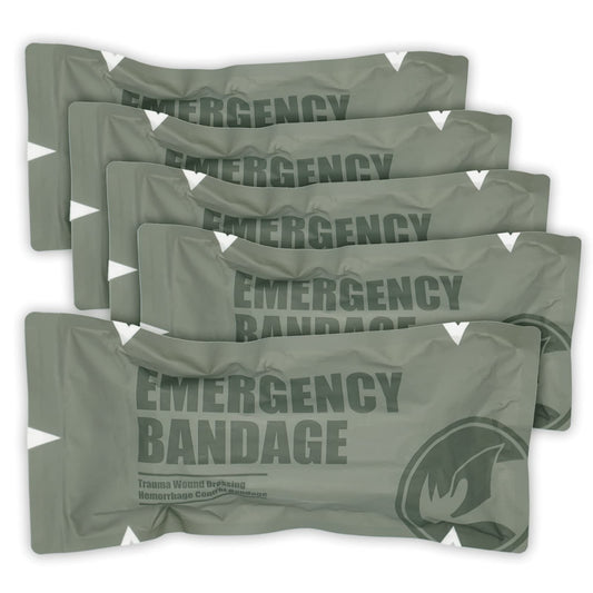 RHINO RESCUE 6" Israeli Style Emergency Bandage, Compression Trauma Wound Dressing, Medical Sterile Vacuum Sealed, Combat Tactical First Aid Kit IFAK Supplies, FSA HSA Eligible, 2 Count