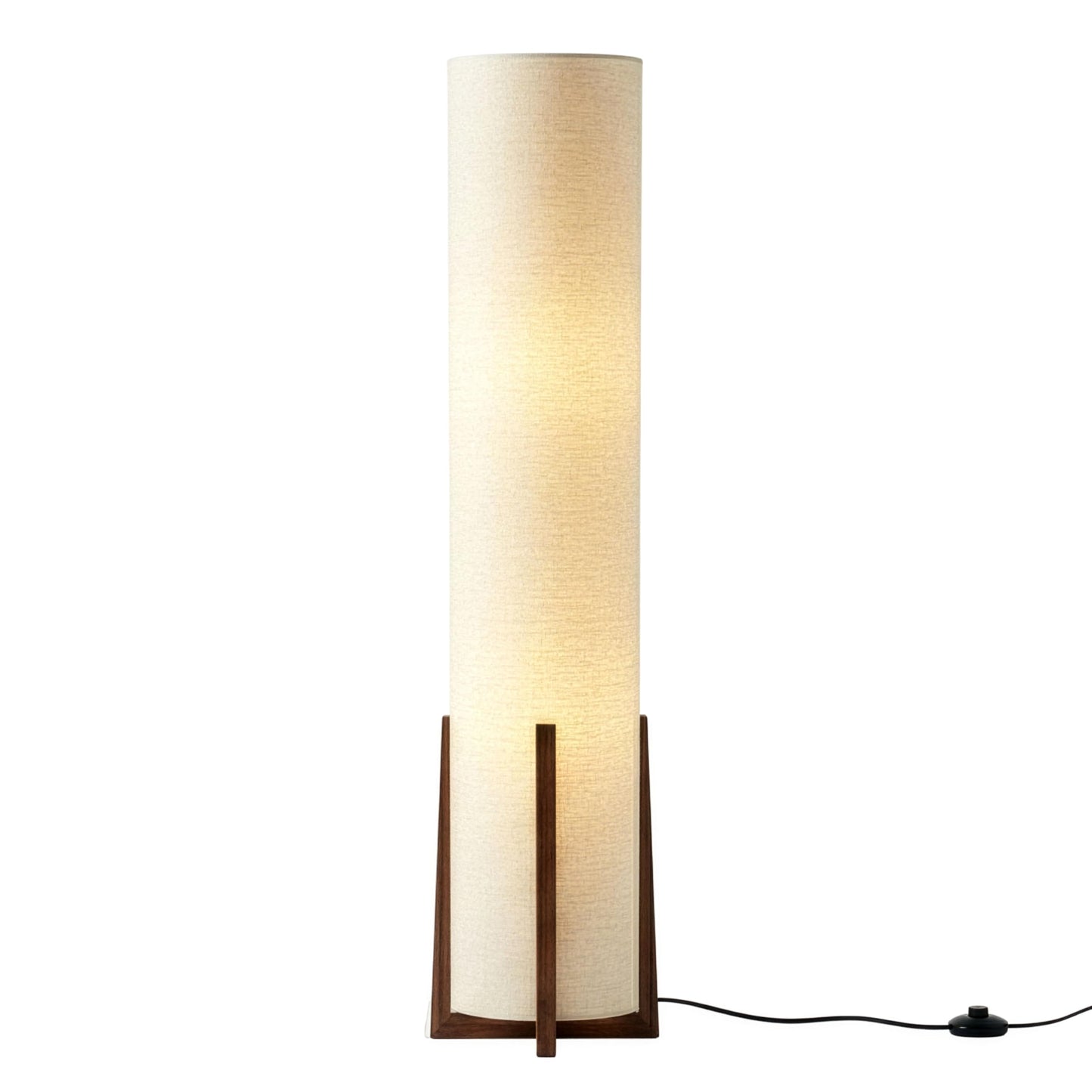 Brightech Parker Paper Lantern Floor lamp, 48 Inch Tall Lamp with Wood Frame, Asian Design for Bedroom, Decorative Tower Shade Lamp for Living Rooms & Offices, Great Living Room Décor
