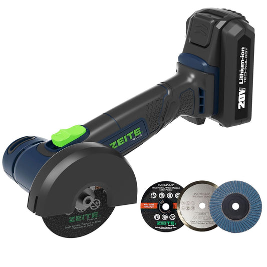 ZEITE 3" Cordless Cut Off Tool,20V Mini Multi-Cutter,Portable Metal Chop Saw,Max Cutting Depth 1/2",3 Cutting Discs & 1 Flap Disc,2.0Ah Battery and Fast Charger
