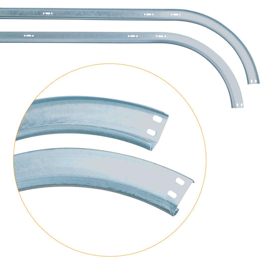 LAJIAOZ Garage Door Horizontal Tracks Pair, 12" Radius Curved Tracks for 7ft High Garage Doors, Heavy Duty 2" Roller System Track Set, Residential & Commercial Replacement Parts(Left/Right, TL=8.5FT)