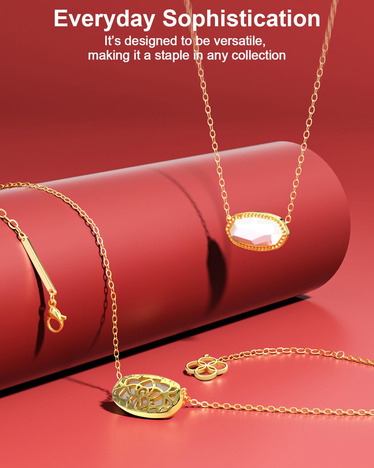 AICase 18K Gold Plated Pendant Necklace for Women,Fashion Jewelry,Anniversary Birthday Gifts for Women/MoM/Sister/Friends/Her/Wife/Grandma/Coworker Mother's Day gifts for MoM