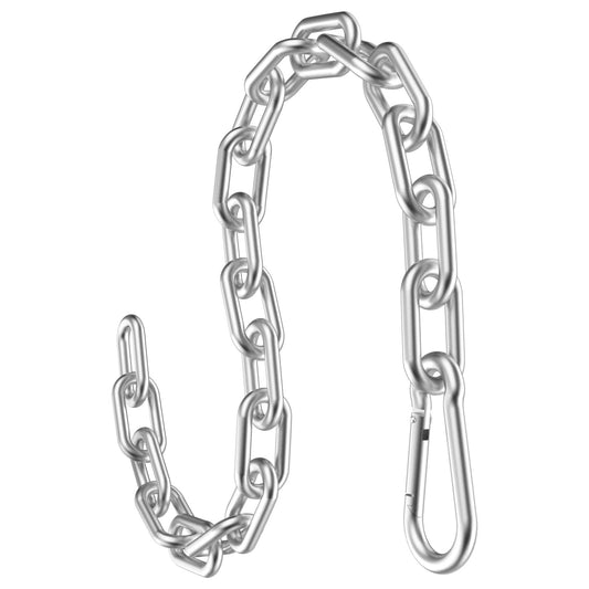 Anobeyi 23.6" Gym Fitness Cable Extension Chain, 304 Stainless Steel Cable Machine Extension Accessory, Workout Chain for Home Gym Replacement, Weight Lifting, Triceps Exercise (Silver-1pc (Dia-5mm))