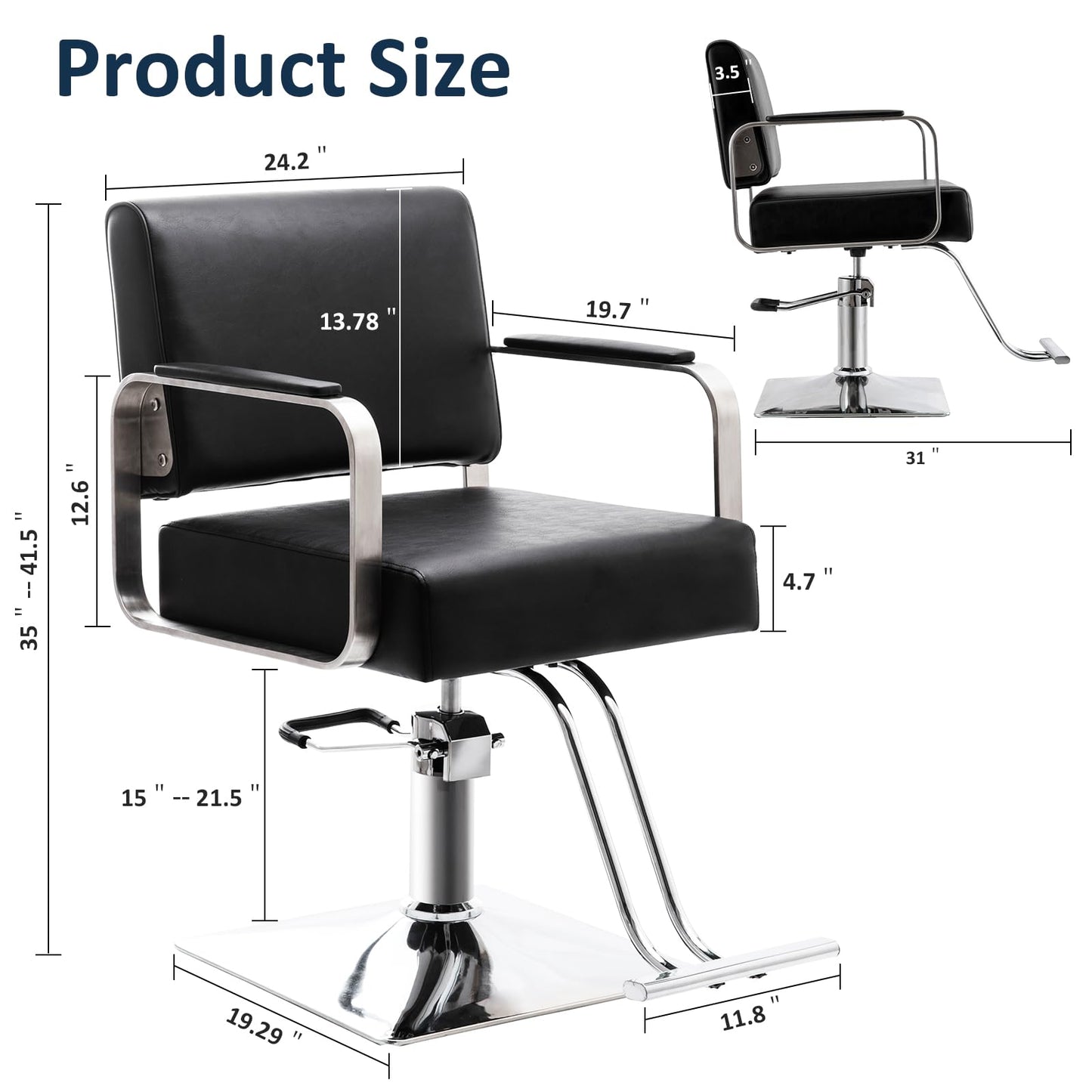 Hairdresser Barber Salon Chair,Capacity 330 Lbs - with Heavy Duty Hydraulic Pump, 360° Swivel Adjustable Spa Beauty Equipment, Hair Stylist Women Man for Barbershop,Home Hairdresser (Black)