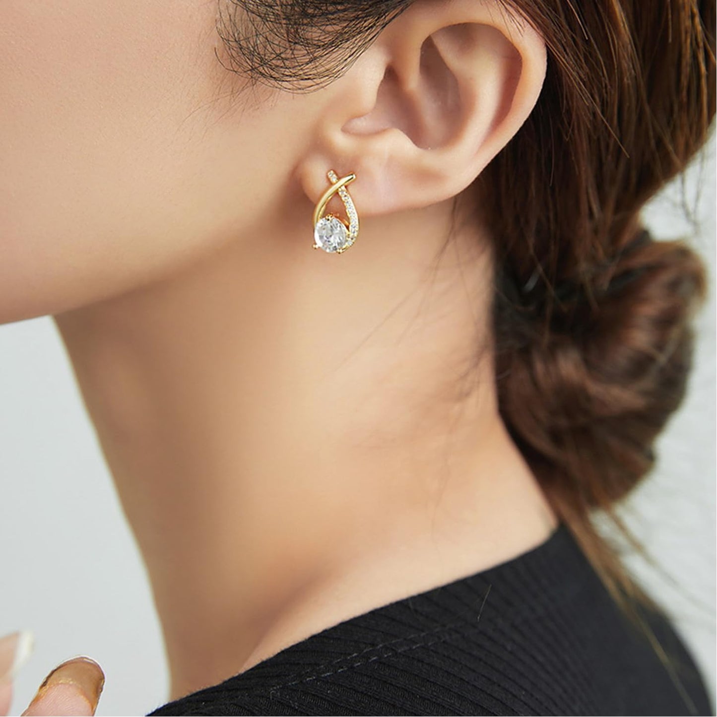 Lymphatic Earrings for Women Halolux Lymphvity Germanium Drainage Therapy Negative Ion Lymph Detox Earrings Jewelry (Gold)