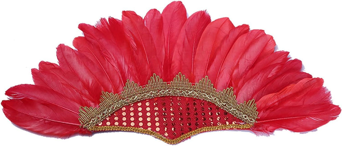 MAOFENG 2 Yards Natural Goose Feathers Trim Sewing Fringe Fashion Dress Sewing 6-8inch for DIY Handicrafts Costumes Decoration,Red