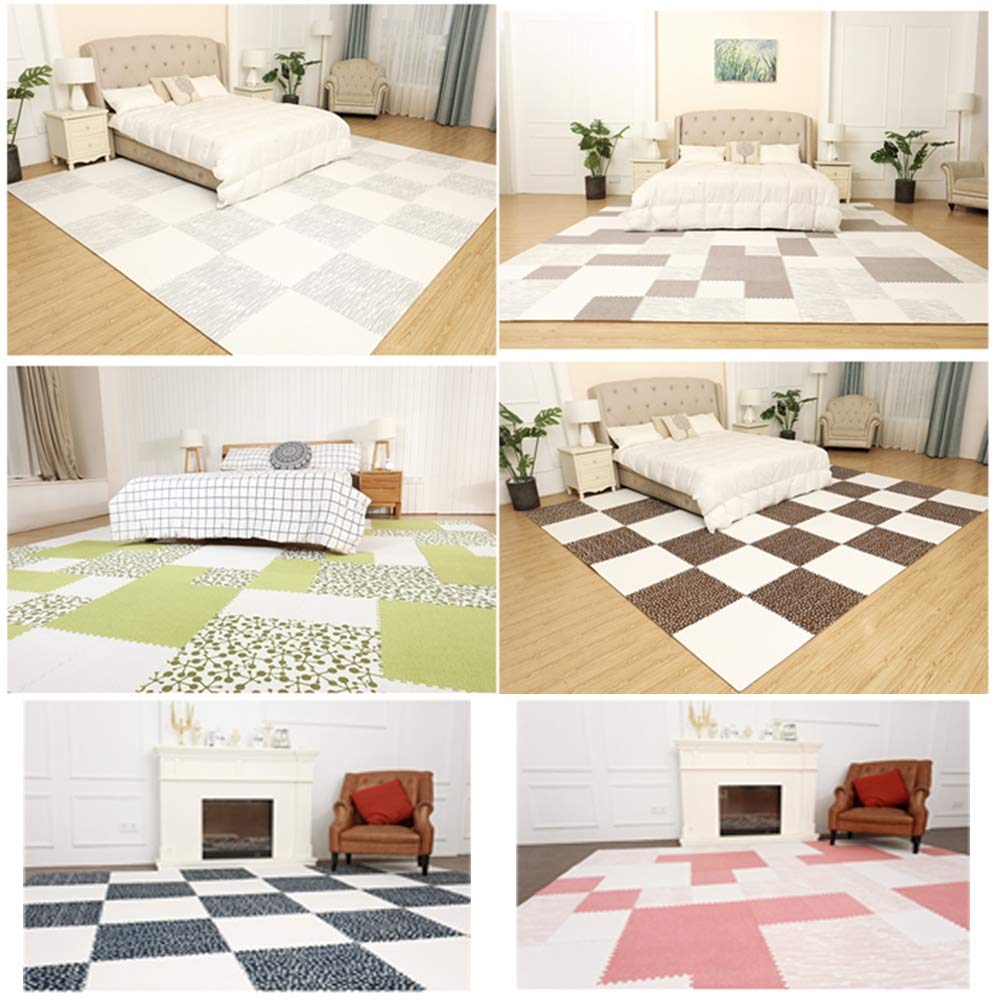 ALGFree Interlocking Floor Tiles Foam Puzzle Mat，1cm Thick Baby Toddler Crawling Mat Play Room Soft Playmats Easy Travel, Free Combination (Color : B, Size : 30x30x1cm-30pcs)