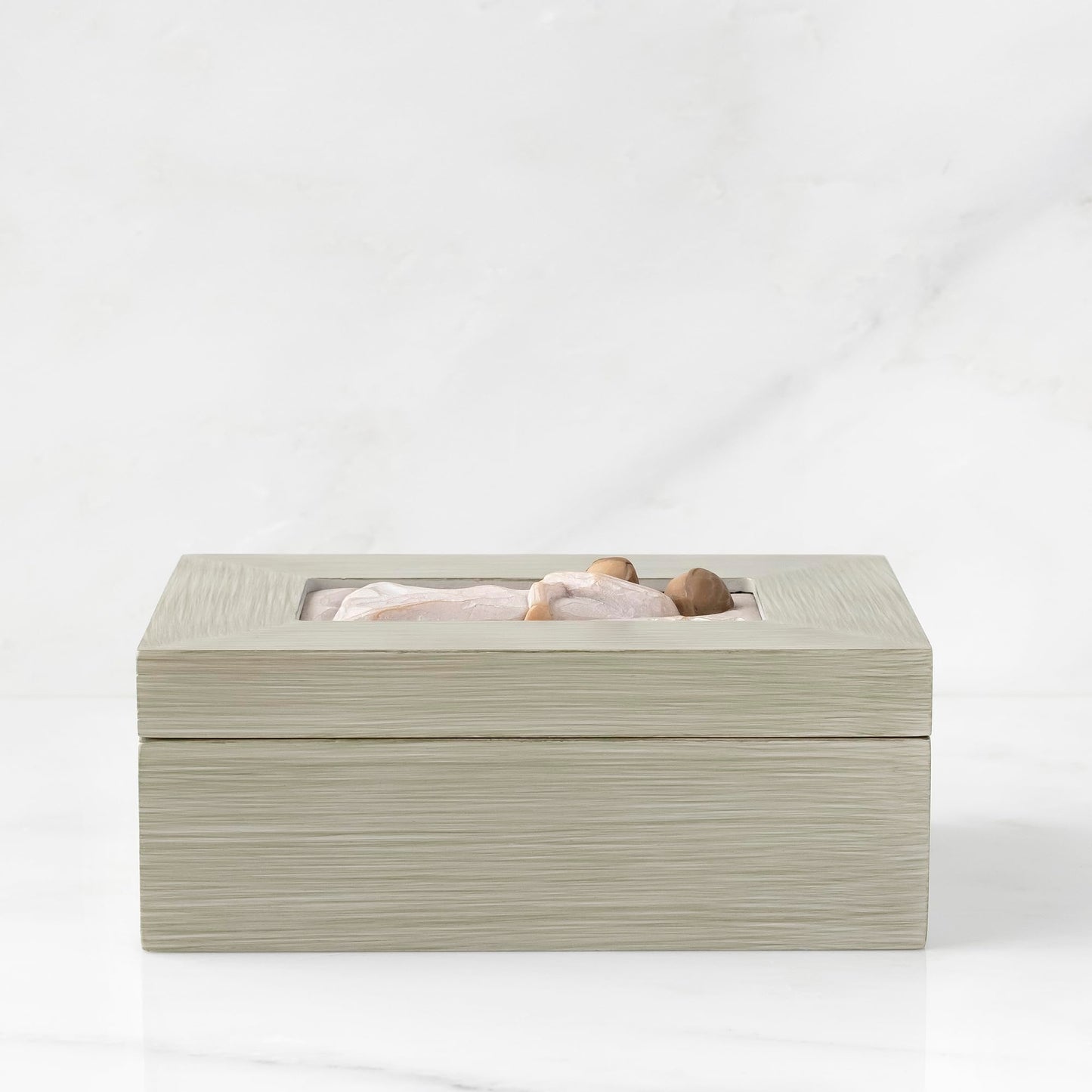 Willow Tree Mother and Daughter, Protect and cherish, give wings to fly, A Message of Family Love and Support, Wood Box to hold Jewelry and Keepsakes, Sculpted Hand-Painted Memory Box