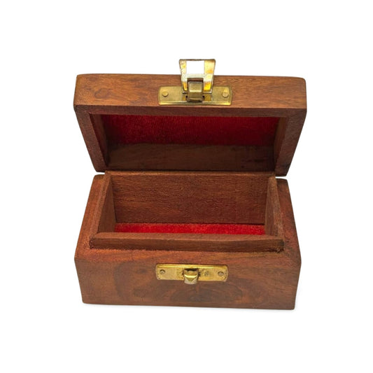 WisdomWork Craft Handmade Wooden Jewelry Box for Women – 5x2.5 inch Hand-Carved Organizer with Brass Inlay – Rustic Indian Keepsake Box Gift for Girls, Teens, Mom – Vintage Trinket Storage| Size -