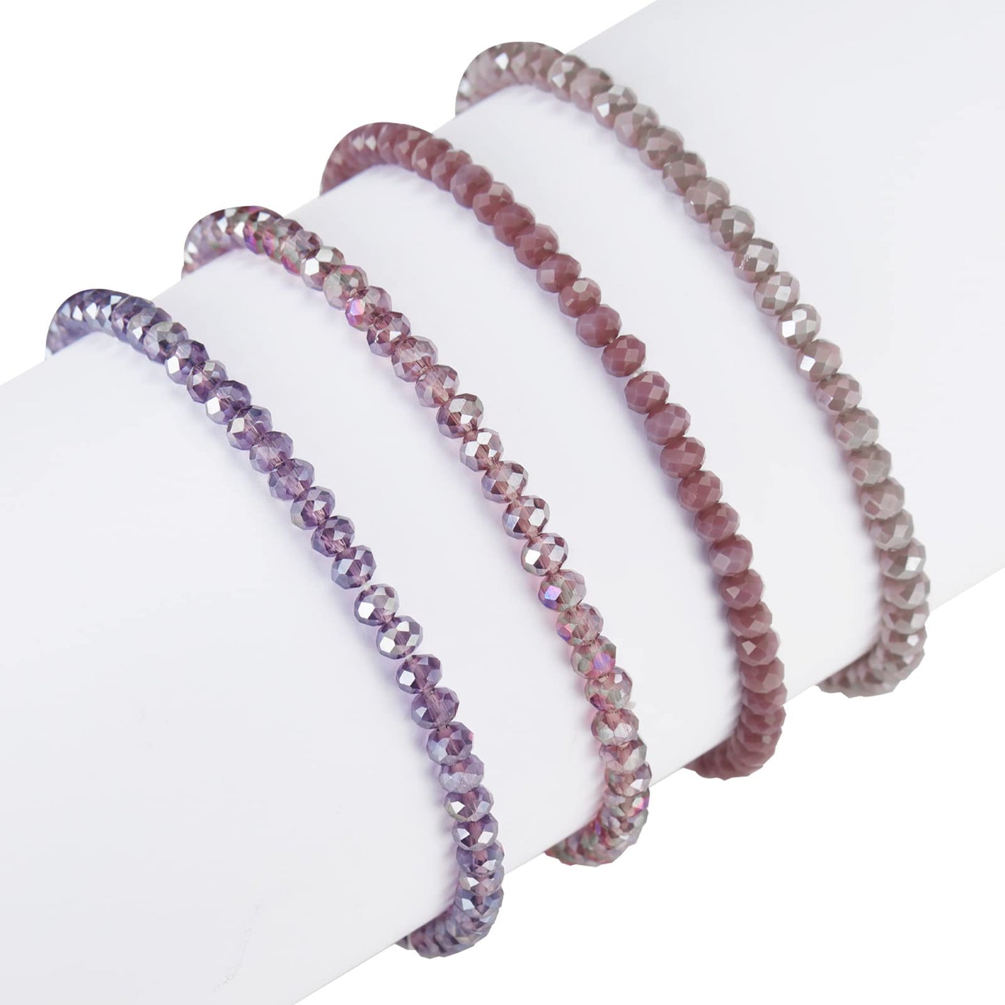 Noessla Beaded Boho Stretch Bracelet Colorful Stackable Crystal Beads Bracelets Trendy Costume Jewelry Mothers Day Gifts for Women(Purple)