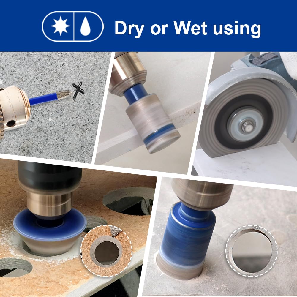 SHDIATOOL Diamond Drill Bits Kit - Core Bits Hole Saw Sets,Mould Guide for Drilling Porcelain Tile Marble Ceramic Granite with Hollow EVA Guide Jig 13pcs(6/8/10/20/28/32/35/45/65/25MM/2in+4.5in+6mm)