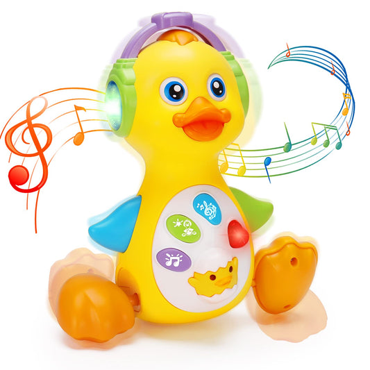 Baby Musical Duck Toy Dancing Crawling Tummy Time, Light Up Infant Toys 0-3-6 6-12 12-18 Months Gifts for 1 2 Year Old Boys Girls Baby Learning Development Toddler Toys Age 0-2