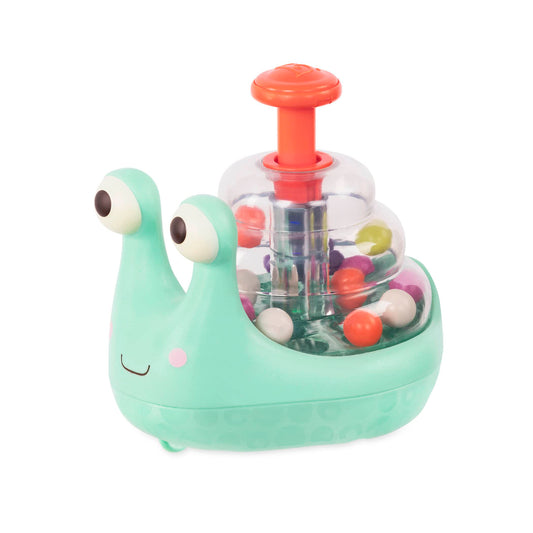 B. toys – Light Up Snail Ball PopperBaby Toy with Glowing Effects & Easy– Grip Handle – Interactive Educational Toy for Motor Skills Development – Colorful Baby Toys for 10+ Months