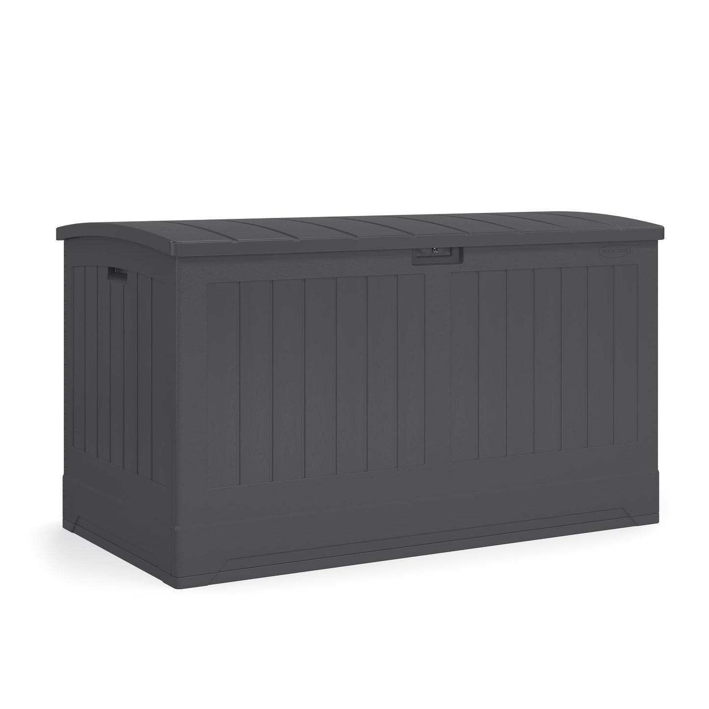 Suncast Extra Large 200 Gallon Deck Box - Resin Outdoor Storage Box for Patio Cushions, Outside Toys, Garden Tools & Pool Supplies, Weatherproof Lockable Outdoor Storage Bin, Peppercorn