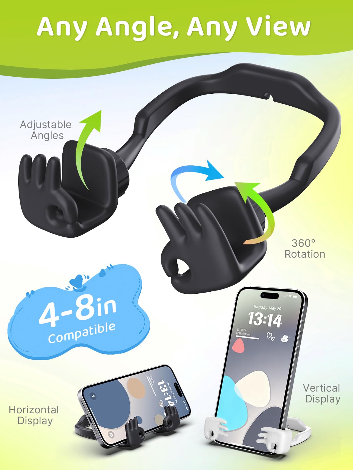 Funny Gifts for Teen Boy Kid Man Woman Cell Phone Stand: 2 Pack Gifts for Easter Girl Son Dad Husband OK Hand Phone Holder for Desk Office Birthday Cool Gadget Stocking Stuffers Who Have Everything