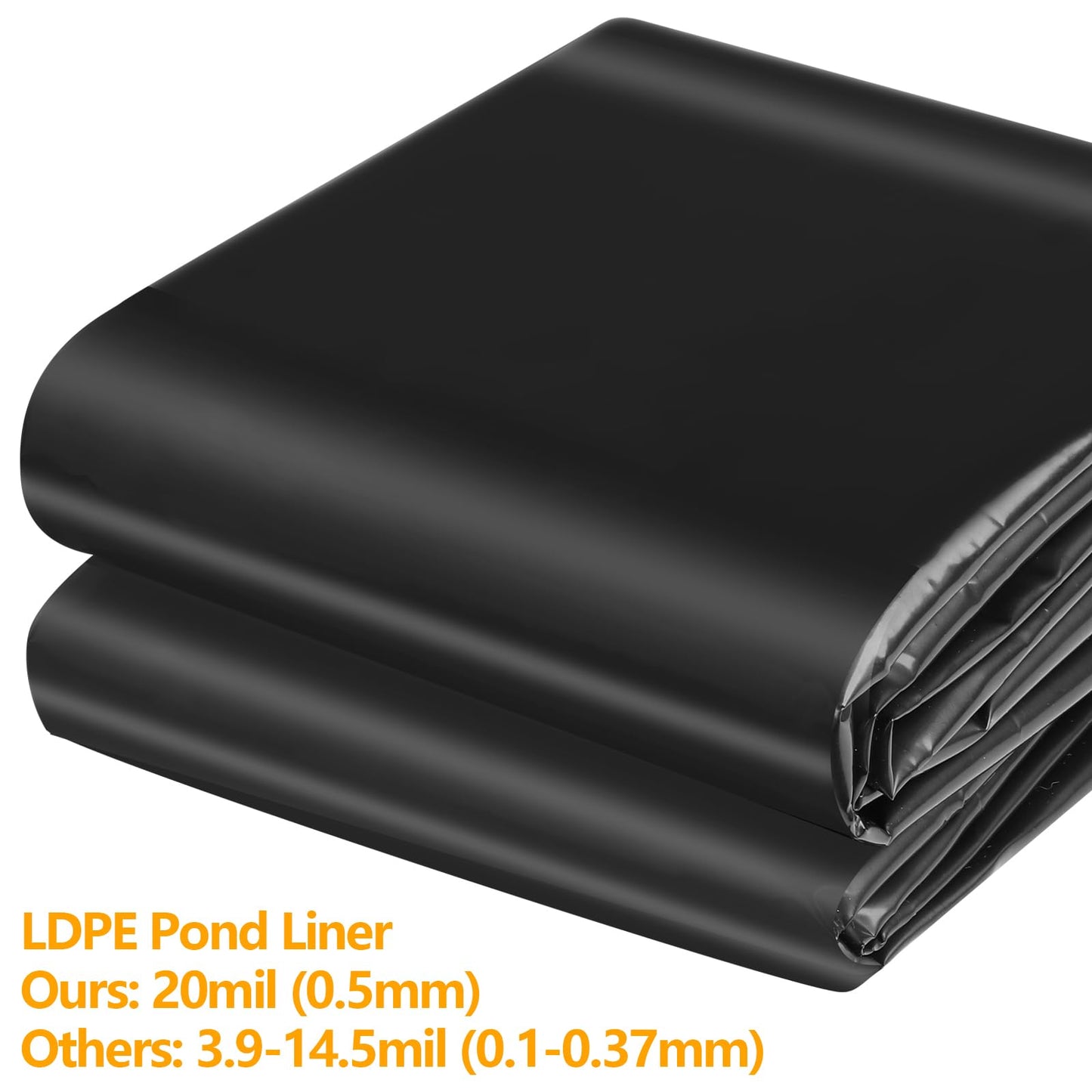 TezhiIe Pond Liner 13 x 17 FT, LDPE Pond Liners for Outdoor Ponds, 20 Mil Thickness, Easy Cutting Fish Pond Liner, Flexible & Durable Pond Liner for Aquaculture, Koi Ponds, Water Garden