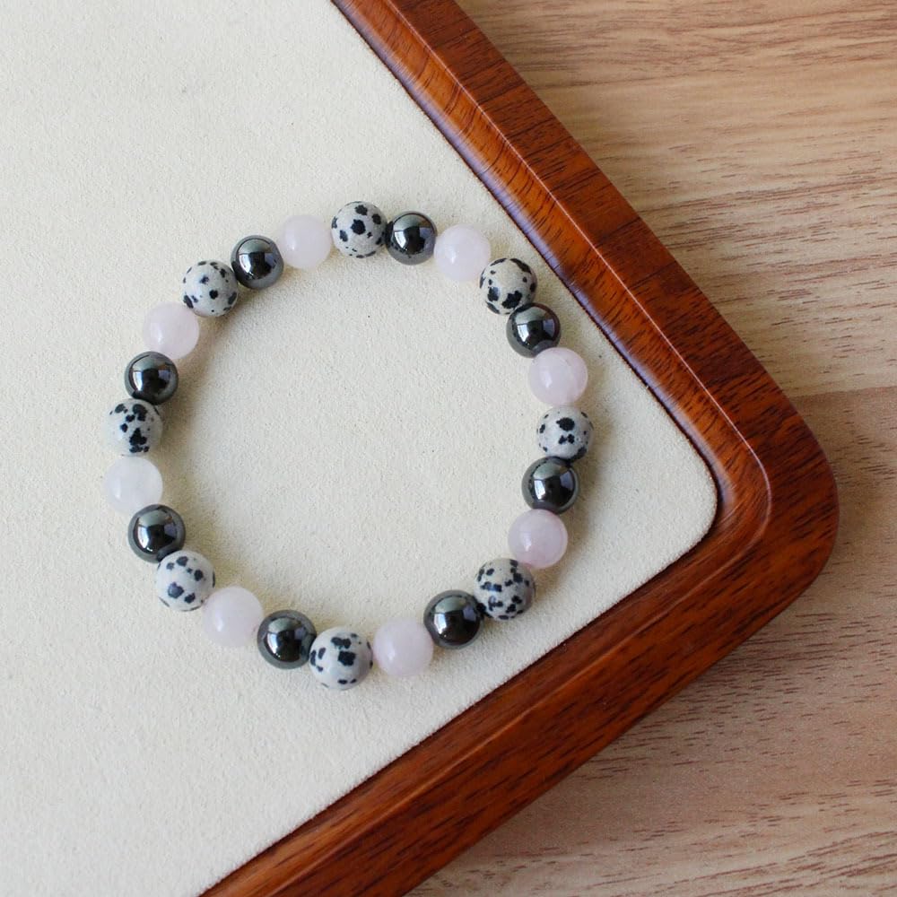 Healing Crystal Bracelet Genuine Stone Bracelet Protection Anxiety Bracelet 7 Chakra Bracelet 6.5 inch Malachite Aquamarine Citrine 8MM Beads Get Well Soon Bracelet (Releasing Past Hurts)