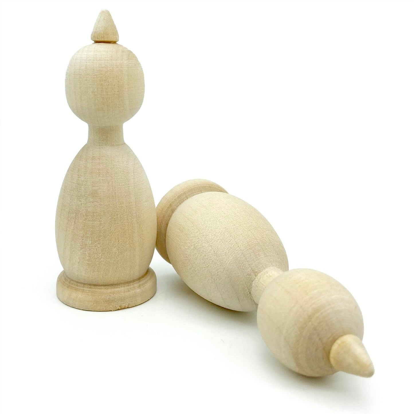 Wooden Peg Dolls Unfinished Paintable Figurines 10 pcs 2.8'' - Unfinished Wood Crafts to Make Your Own Key Holder, Fridge Magnets, Peg People Dollhouse Family
