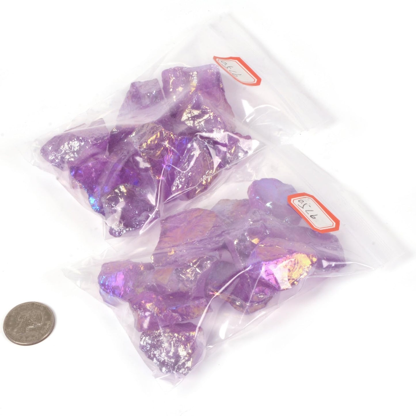 Justinstones 1/2LB Large Raw Purple Aura Quartz Natural Crystal Healing Stones Rock Collection