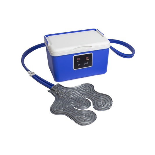 Renewed BlueIce Cold Therapy Circulation Machine with Universal Pad- Back, Knee, Hip, Shoulder, Ankle- Quiet Cryotherapy Pain Relief for Post Surgical, Arthritis, and Swelling by Brace Direct