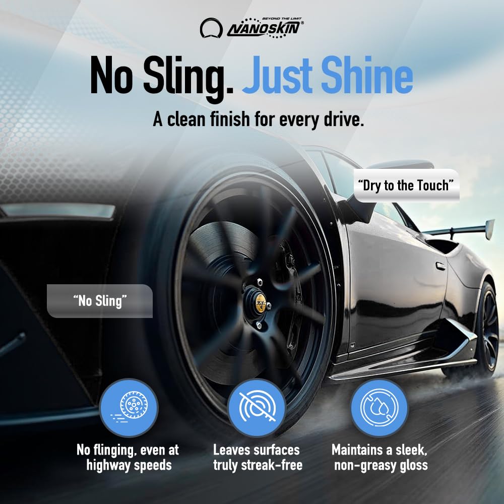 Nanoskin BLUE DRESS Premium Dressing 30 Gallons- Sprayable Interior & Exterior Dressing for Car Detailing | Works on Tire, Vinyl, Rubber, Plastic & Trim| Safe for Cars, Trucks, Motorcycles, RVs & More