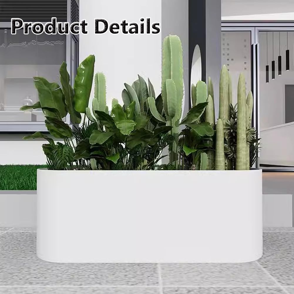 Sions Freestanding Planter Garden Beds, Outdoor Galvanized Planter Raised Garden Boxes, Raised Vegetable Gardens and Balcony Plant Tray Planting Beds,White 60cm*30cm*50cm