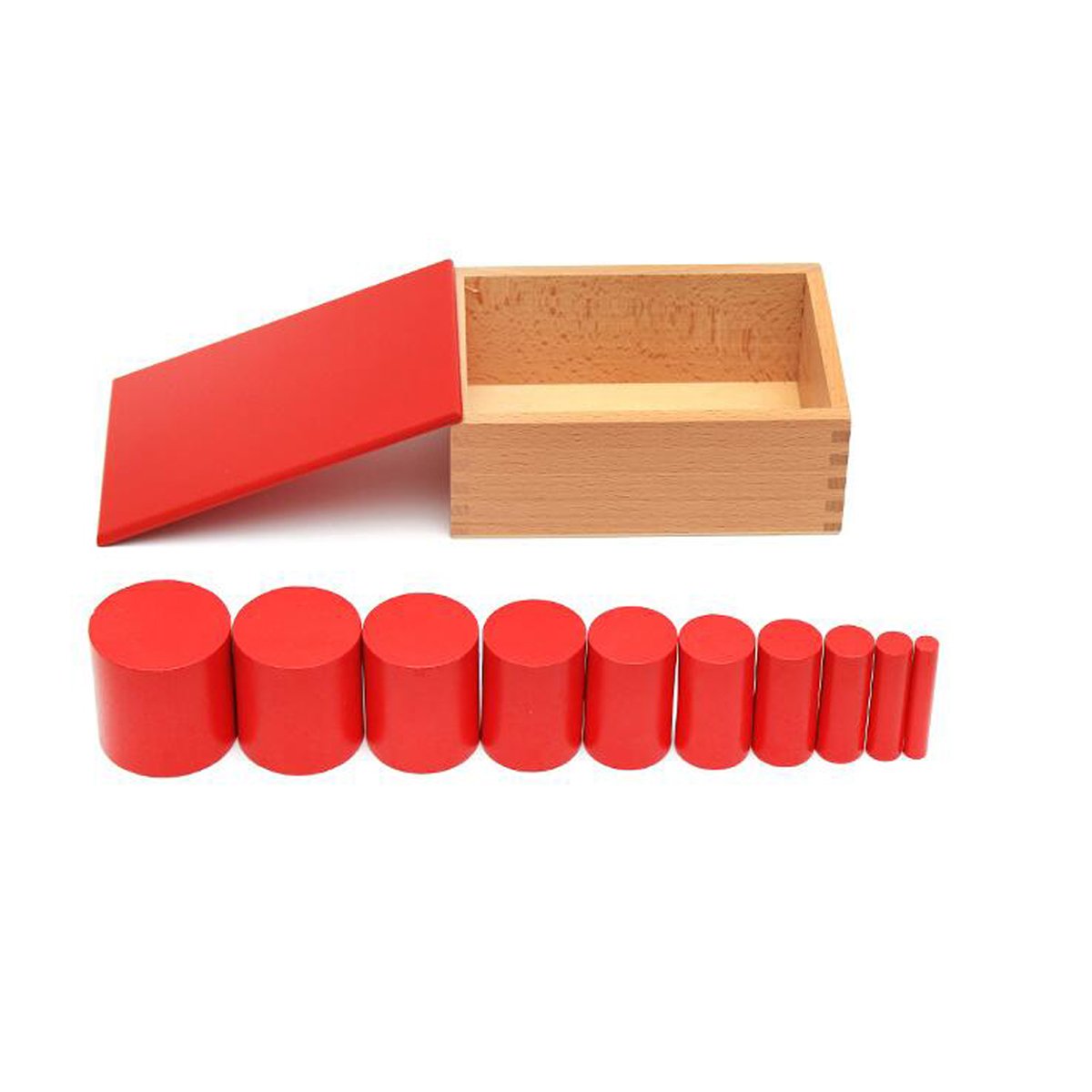 YHZAN Montessori Sensorial Material Knobless Cylinders Kids Wooden Toy (Set of 4) Early Development Tool for Toddlers Wooden Blocks