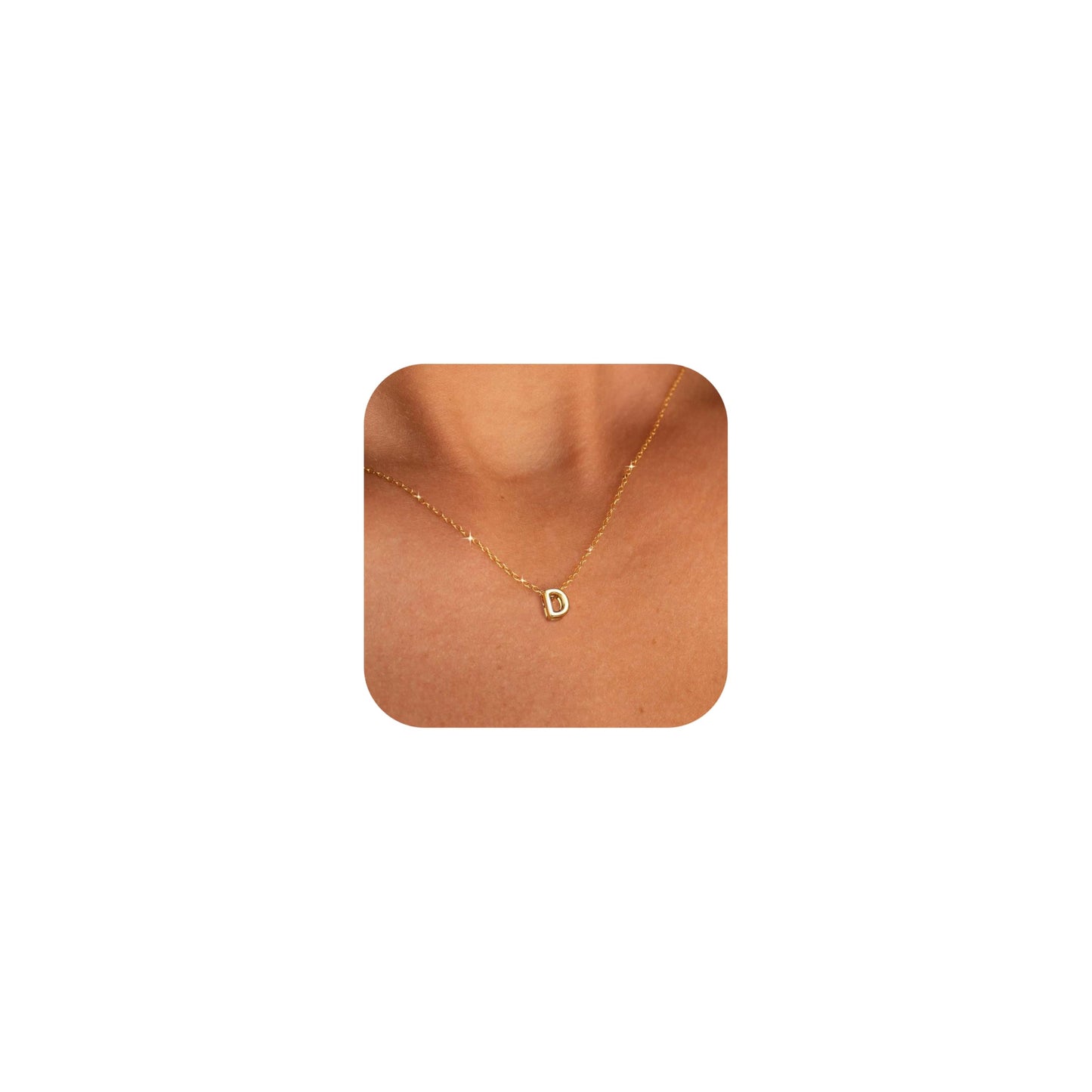 CUEZIY 14K Gold Plated Bubble Letter Necklace Initial Necklaces for Women Dainty Personalized Charm Pendant Name Necklace Cute Non Tarnish Fashion Accessories Teen Gift Trendy Stuff Jewelry Gifts