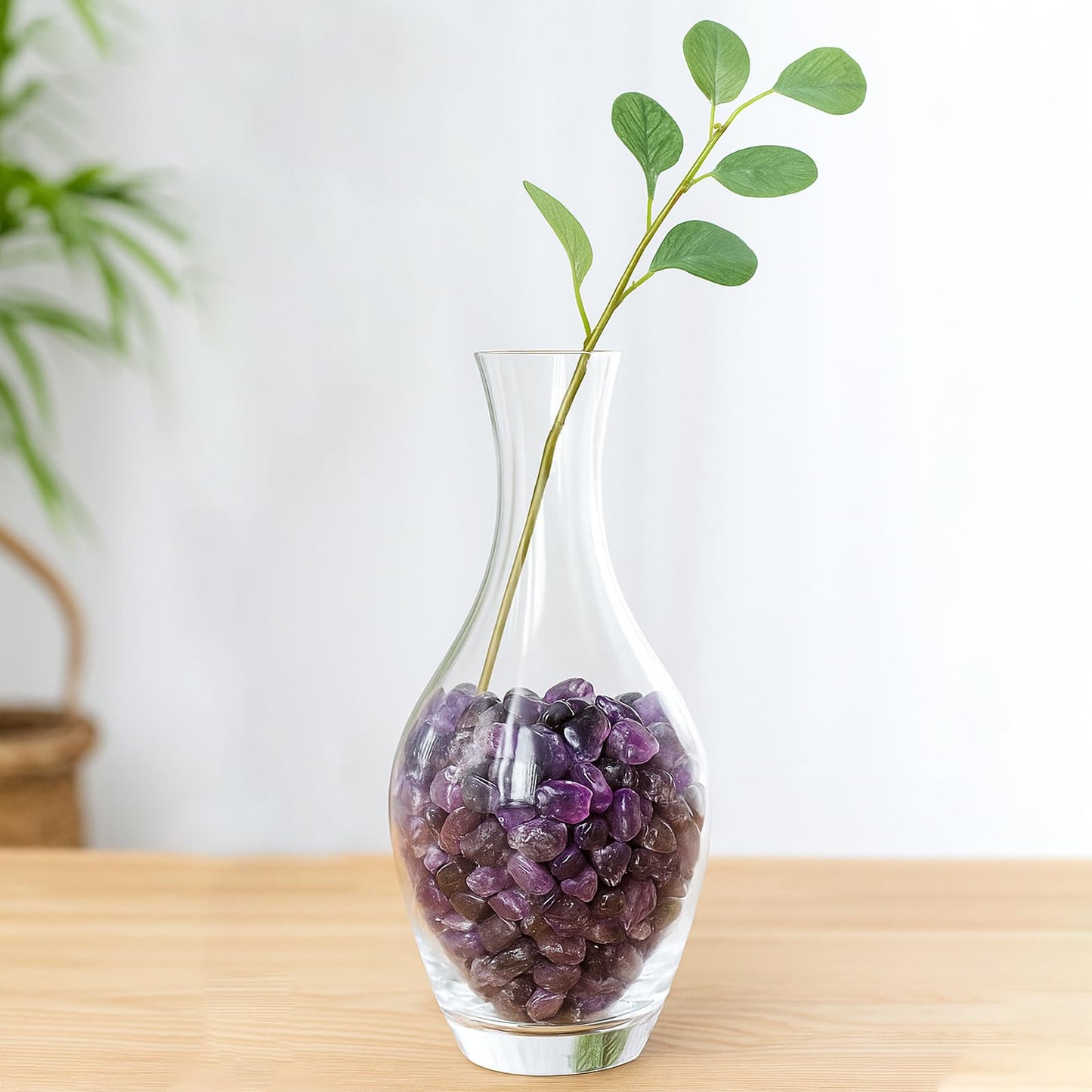 QYGL Polished Gem Stones Rocks – 0.9LB Natural Amethyst Crystal Chips Bulk, Tumbled Gemstones for Healing, Fish Tank Gravel, Vase Filler, DIY Crafts, Plant Pots & Home Decor